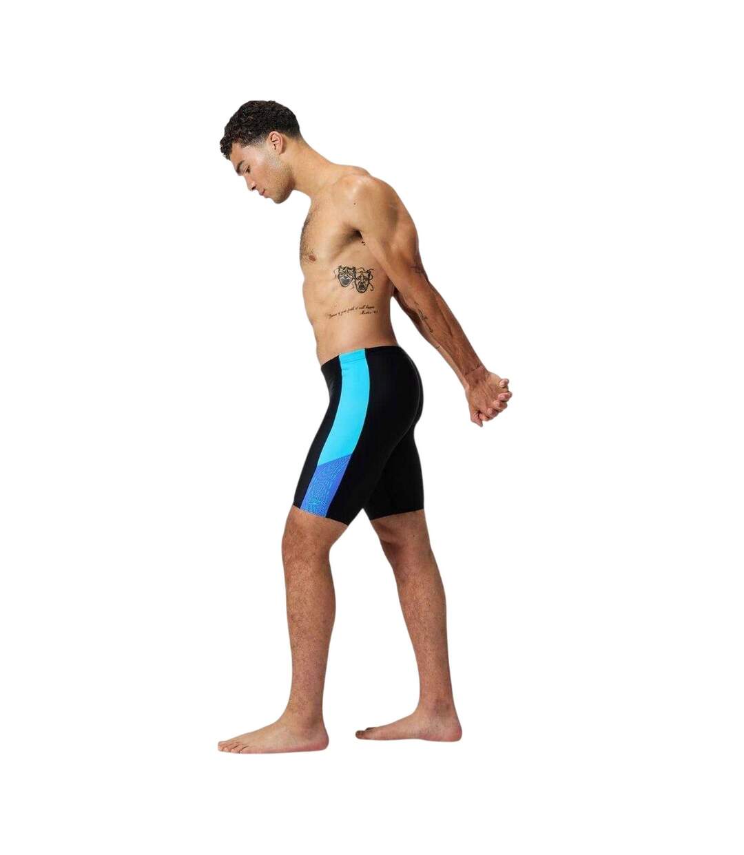 Jammer De Natation Motif/style Blocs De Couleurs Homme Noir Bleu Speedo-4