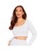 Haut Court Manches Longues Femme Bleu Missy Empire-2