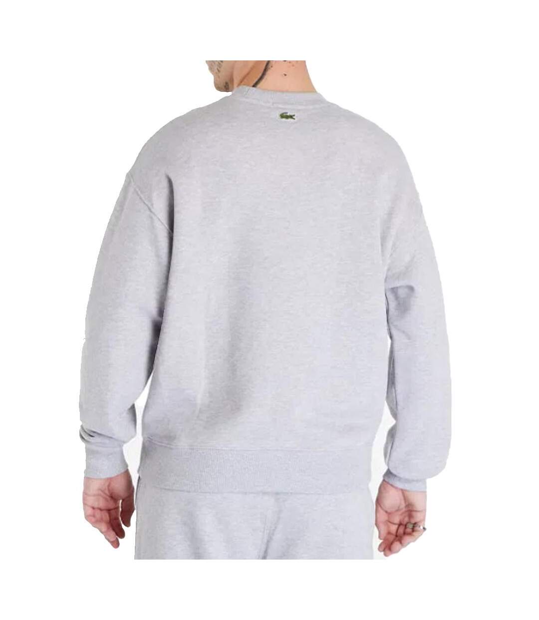 Sweat gris homme lacoste loose fit avec badge crocodile - l-2
