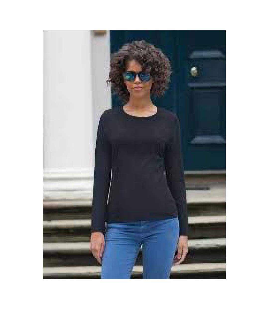 Skinni Fit - T-shirt à manches longues - Femme (Noir) - UTRW4726-3