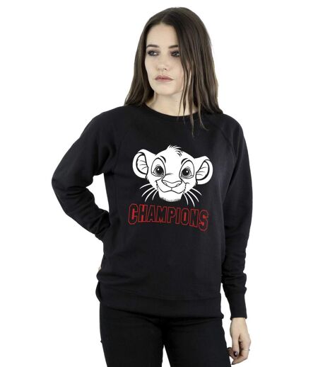Disney Sweatshirt Champion Simba Face Womens/Ladies The Lion King (Noir) - UTBI22334