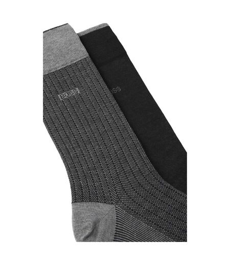 Lot De 2  Chaussettes Homme Noir Gris Boss