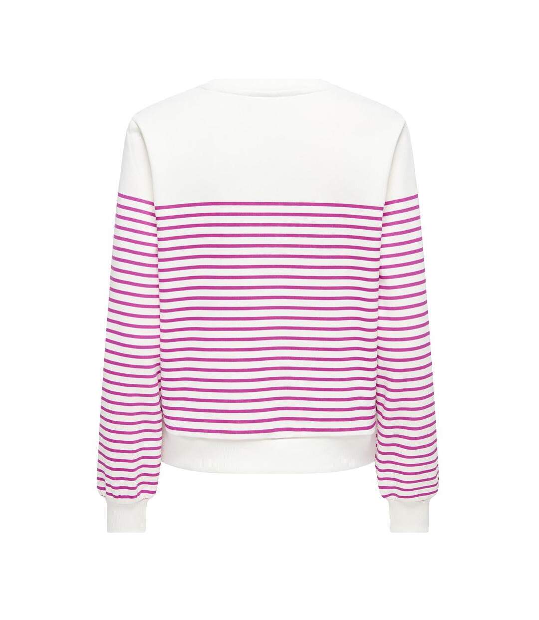 Sweat blanc/fushia femme only bine-2
