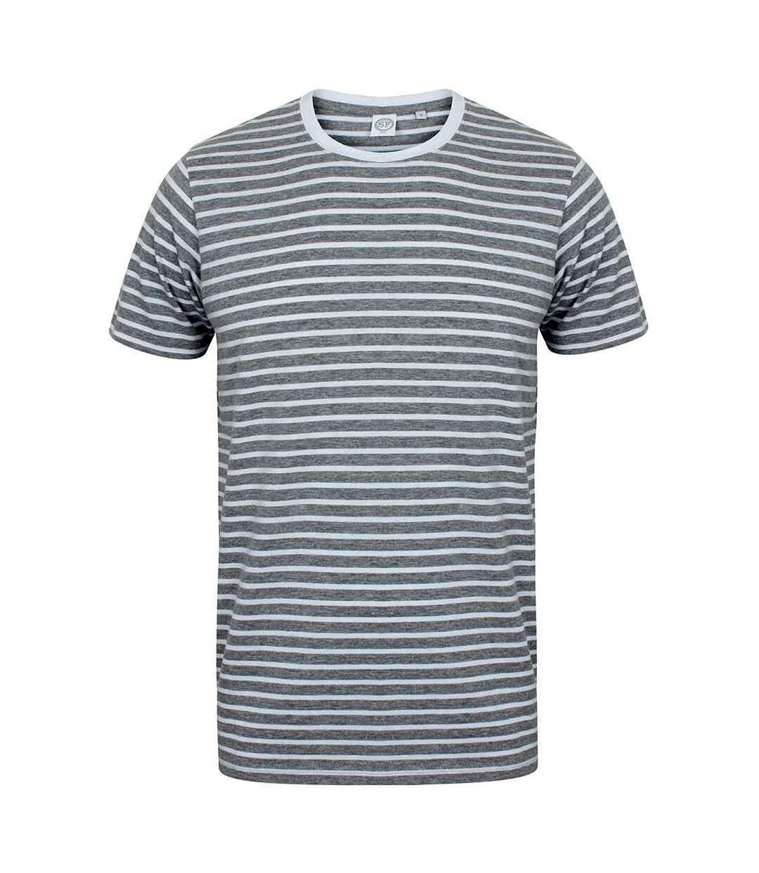 T-shirt adulte gris / blanc SF