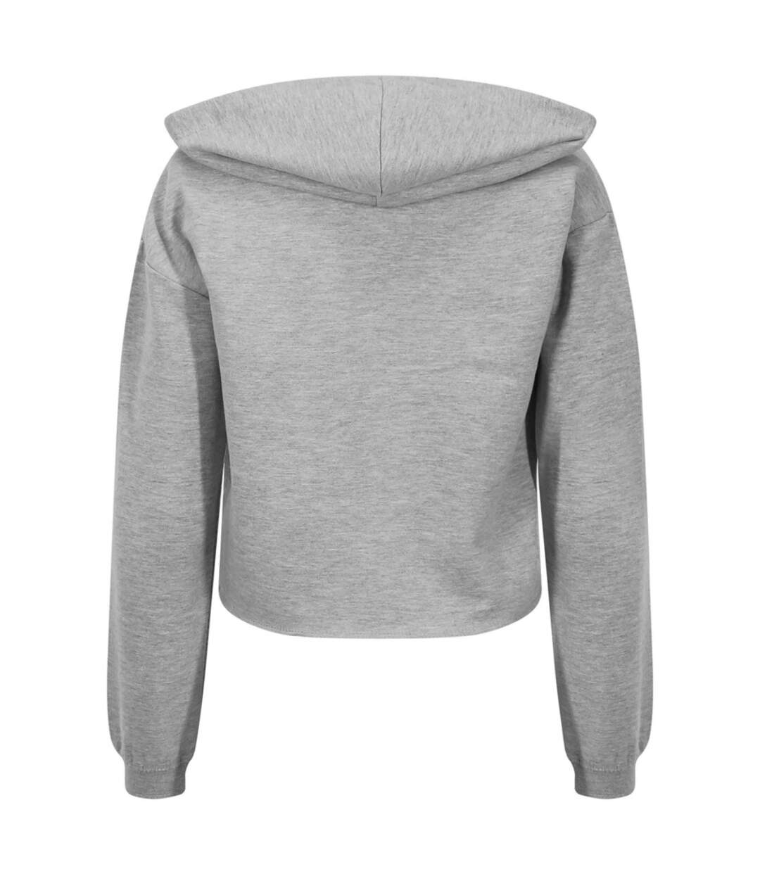 Sweat Court À Capuche Femme Gris Chiné Awdis-2