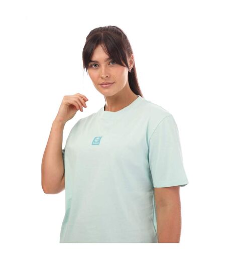 Womens/ladies stack logo t-shirt light blue Timberland