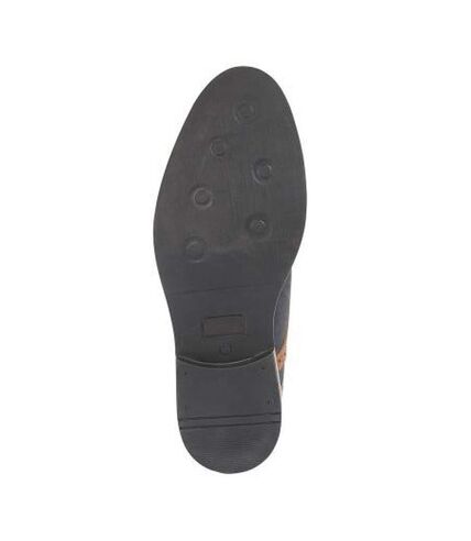 Roamers Mens 5 Eye Brogue Laced Nubuck Leather Shoe (Dark Tan/Navy) - UTDF1789