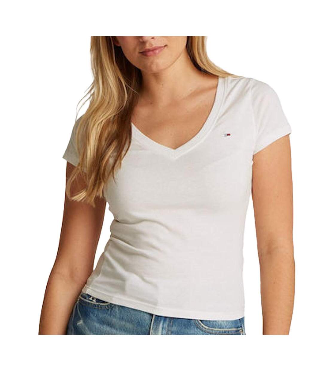 T-shirt ecru femme tommy hilfiger aruba - l-1