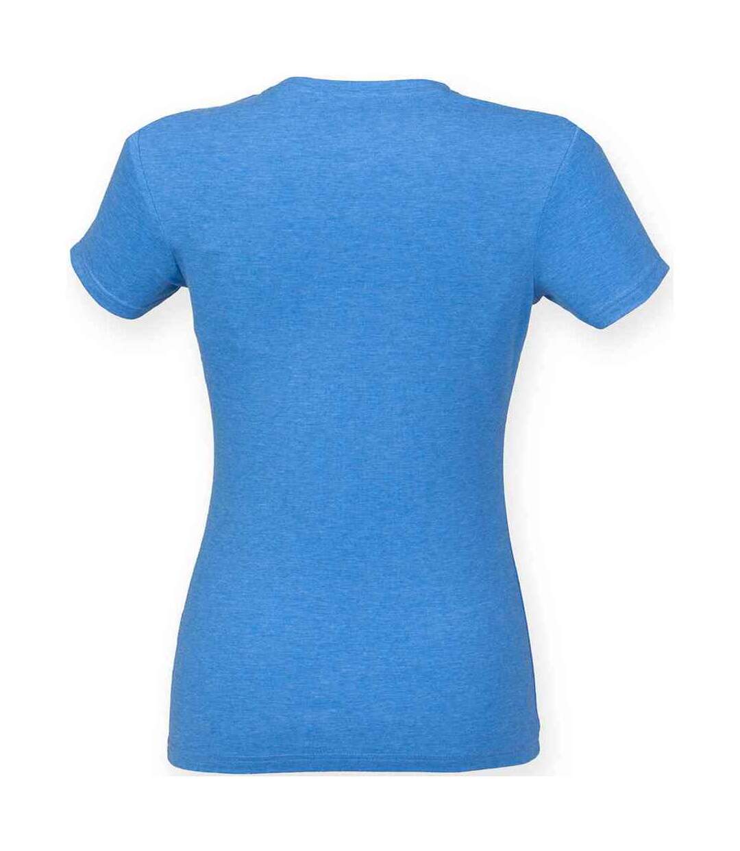 T-shirt feel good femme bleu chiné Skinni Fit