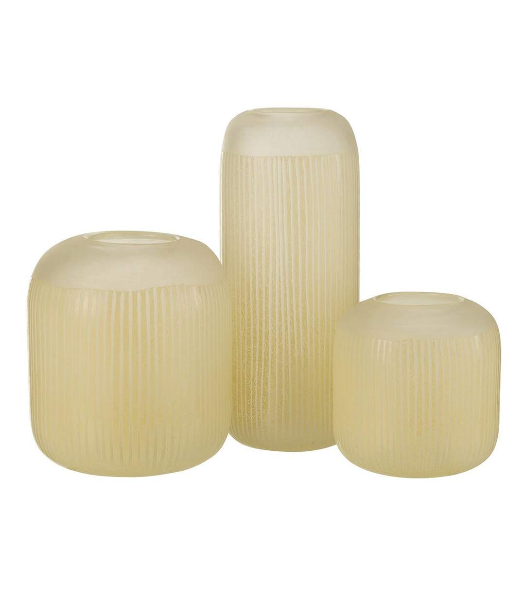 Vase Design en Verre Lignes Carla 16cm Jaune Clair-4