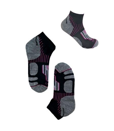 3 Pack Ladies Anti Sweat Ankle Sports Socks with Heel Padding