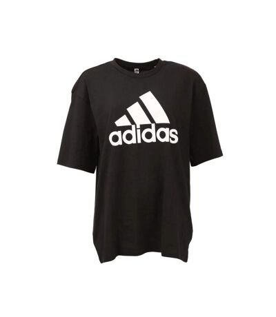 Womens/ladies big logo boyfriend t-shirt black Adidas