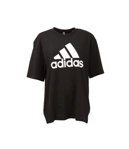 Womens/ladies big logo boyfriend t-shirt black Adidas