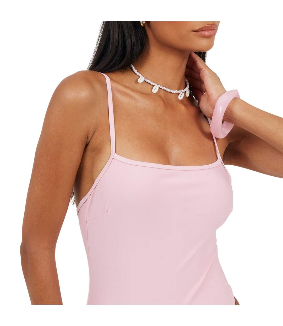 Maillot De Bain 1 Pièce Motif/style Uni Femme Rose Brave Soul-4