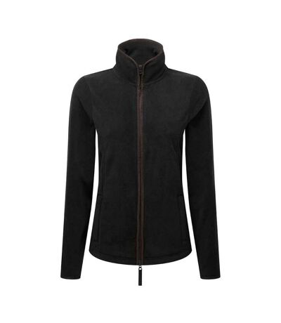 Premier Womens/Ladies Artisan Contrast Trim Fleece Jacket (Black/Brown)