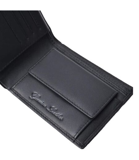 Punched Leather Wallet One Size Black Lambretta