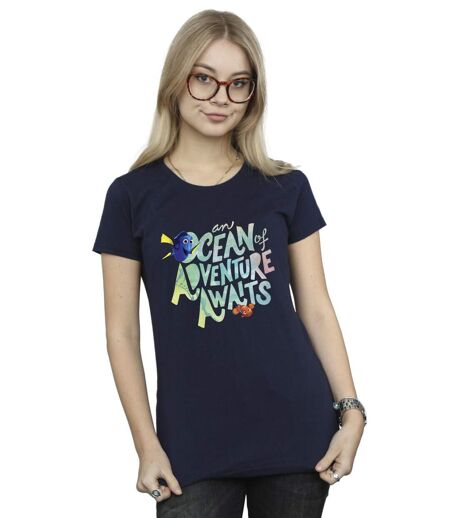 Disney T-shirt en coton Womens/Ladies Finding Dory Ocean Of Adventure (Bleu marine) - UTBI20189