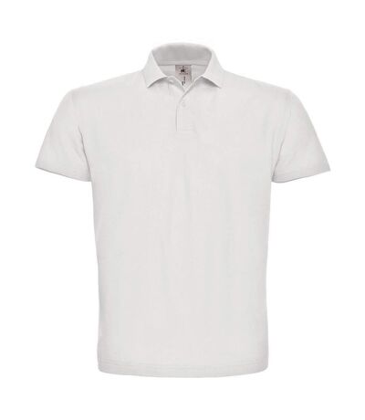 Mens id.001 cotton polo shirt white B&C