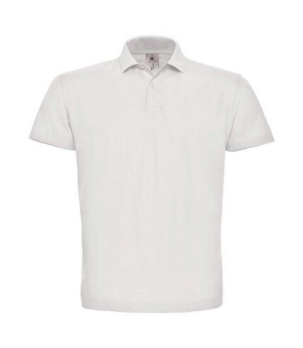 Mens id.001 cotton polo shirt white B&C