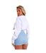 Womens/ladies Washed Denim Full Zip Mini Skirt Blue Missy Empire-3