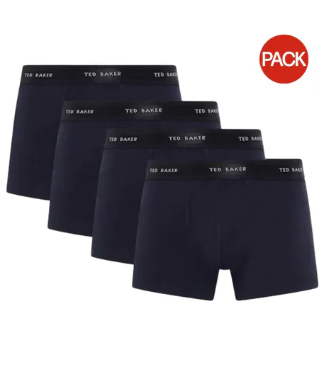 Lot De 4  Boxers Motif/style Uni Homme Bleu Marine Ted Baker