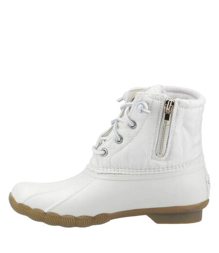 Womens/ladies saltwater seacycled nylon boots ivory Sperry