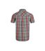Mens judd checked organic cotton short-sleeved shirt mineral blue Weird Fish-2