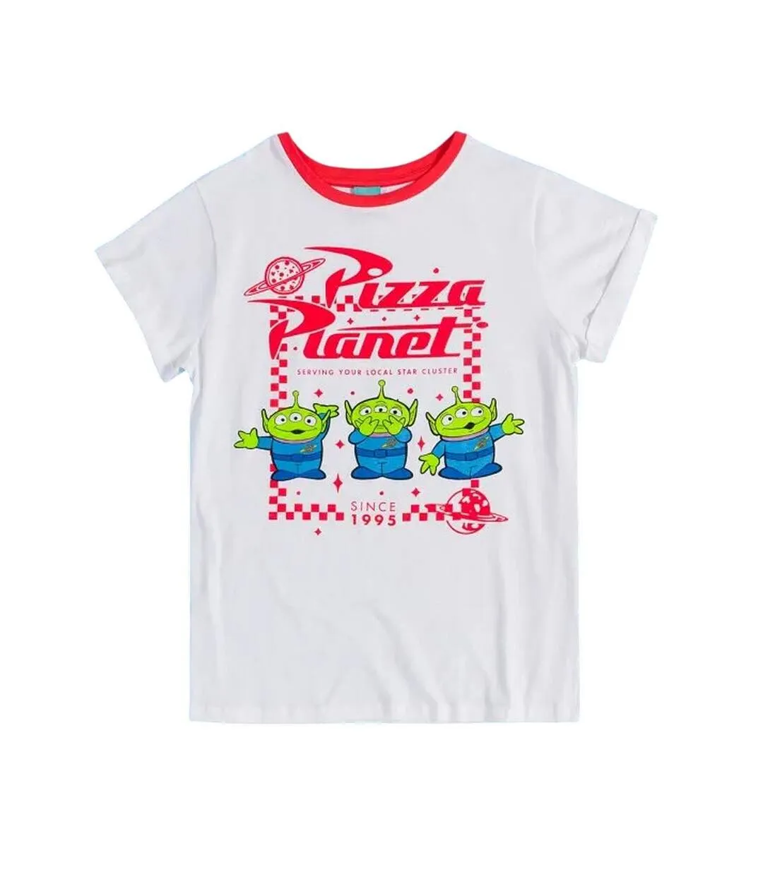 Ensemble De Pyjama Motif Extraterrestres Pizza Planet Femme Blanc Rouge Toy Story-3