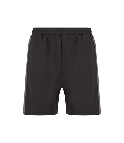 Finden & Hales Mens Knitted Pocket Shorts (Black/Gunmetal Gray)