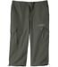 Men's Khaki Microfiber Cropped Cargo Pants - Elasticated Waist
