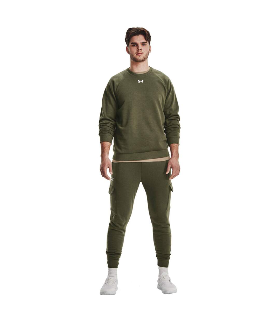 Pull Rival Homme Vert Under Armour-1