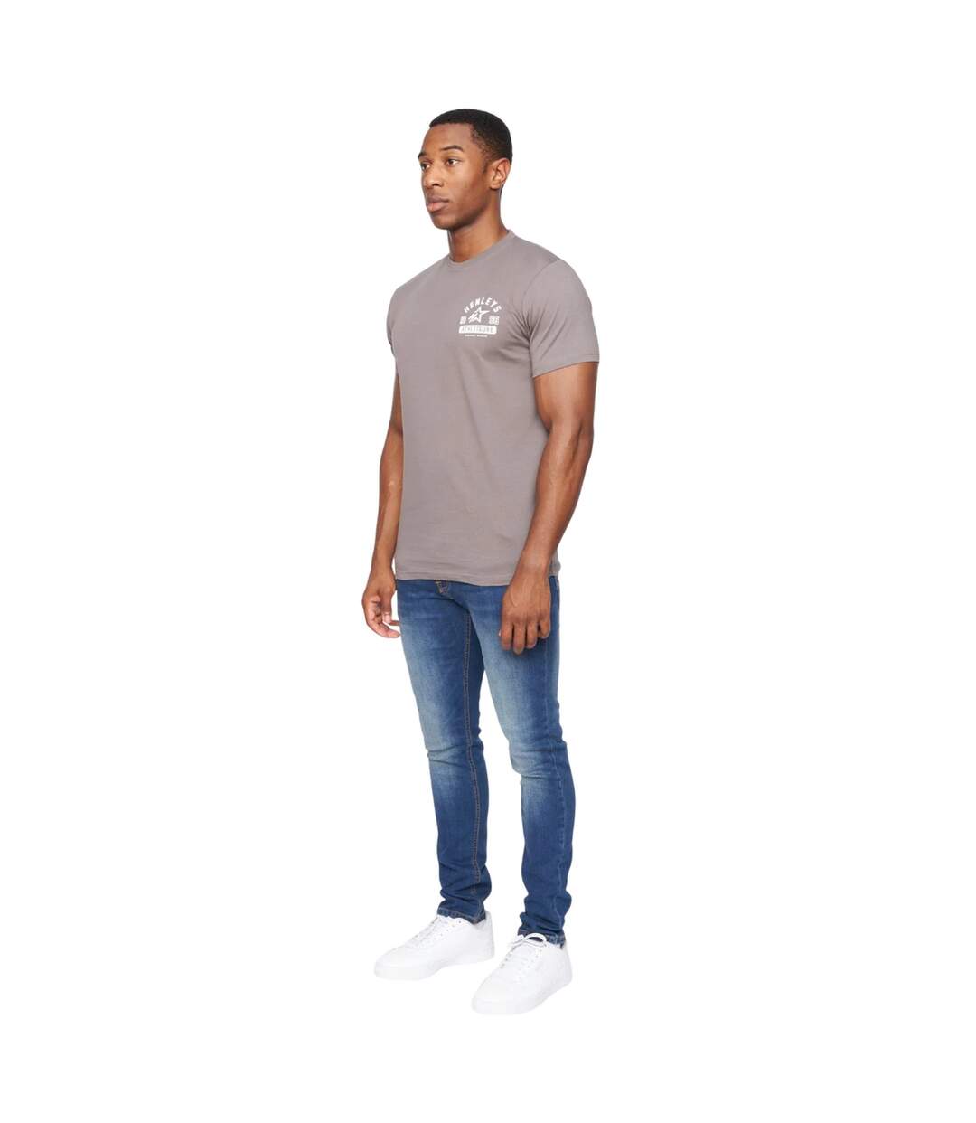 Mens upton t-shirt dark grey Henleys