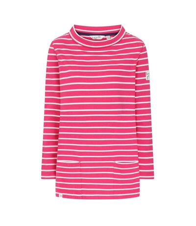 Sweat Motif/style Rayé Femme Rose Rouge À Lèvres Lazy Jacks