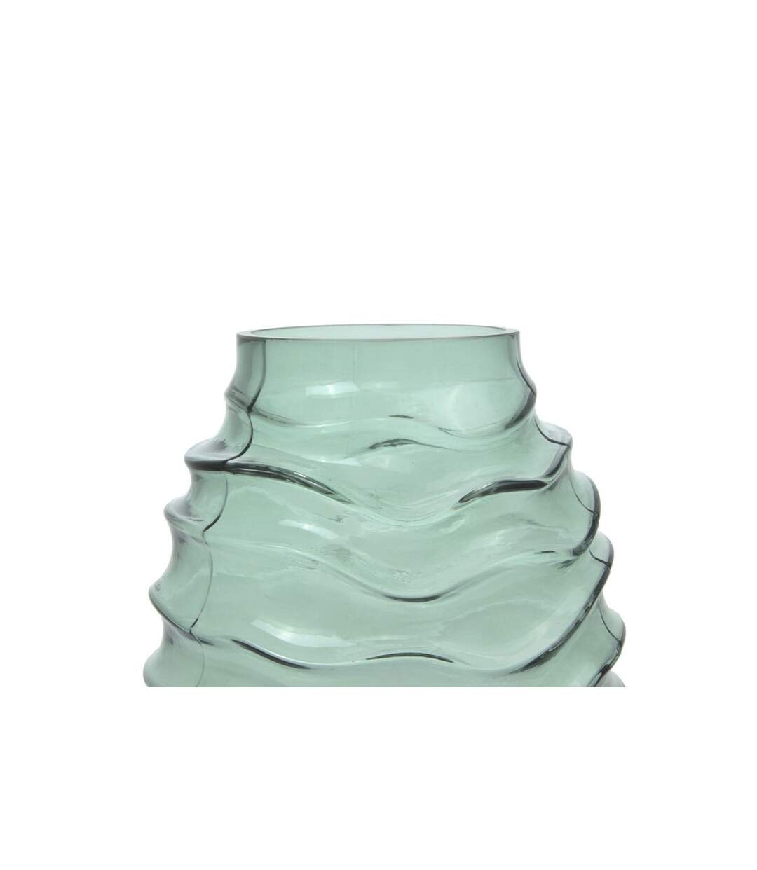Vase Déco en Verre Soufflé Typo 25cm Vert-2