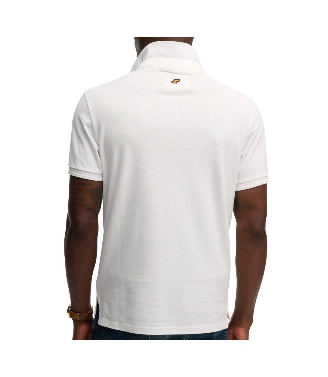 Polo blanc homme superdry classic pique-2