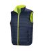 Unisex adult soft touch reversible gilet fluorescent yellow/navy SAFE-GUARD by Result-3