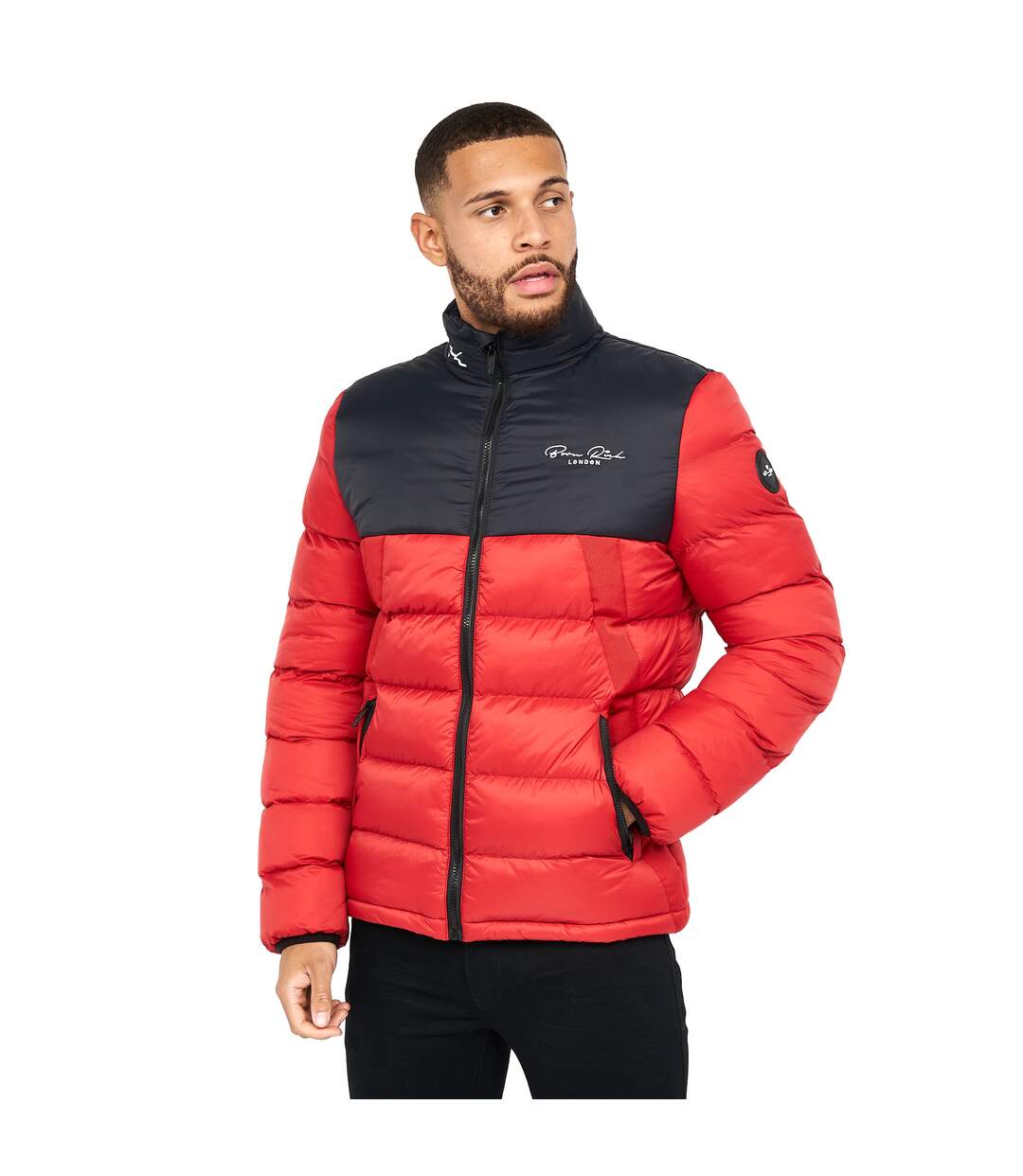 Born Rich Mens Lyden Oversized Puffer Jacket (Tango Red)