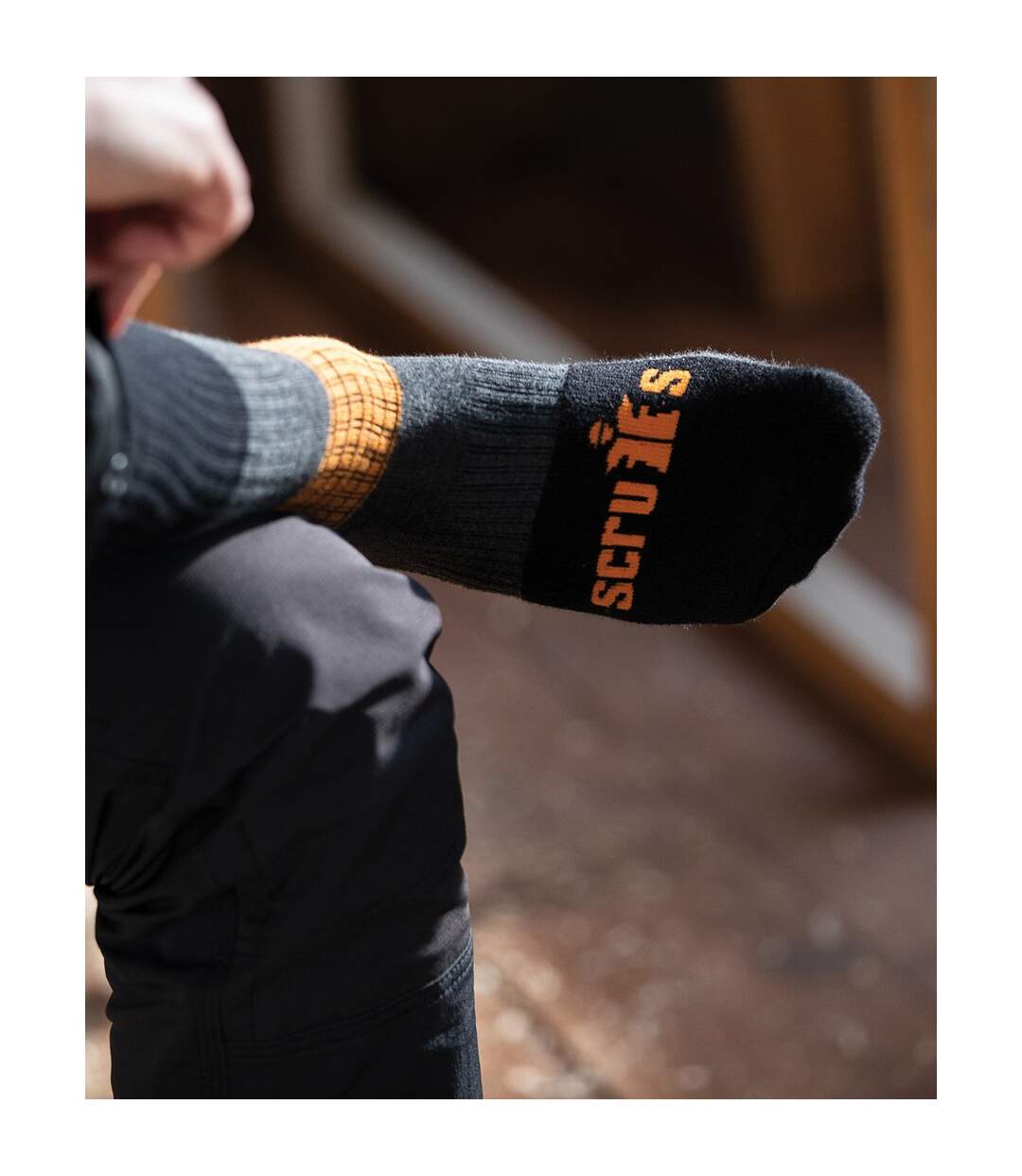 Chaussettes trade homme noir / gris / orange Scruffs