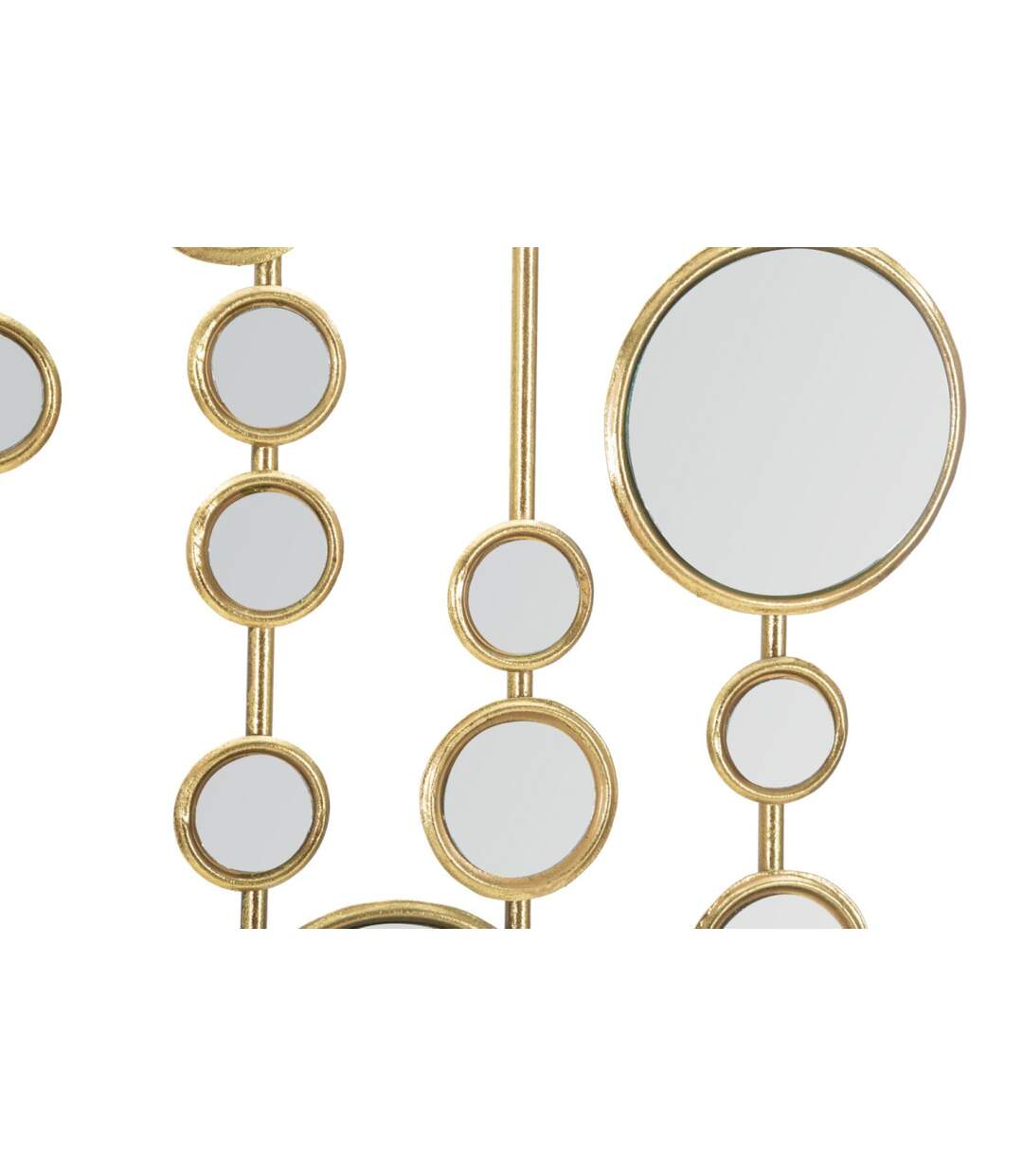 Décoration Murale en Métal Mur de Miroirs 90cm Or-2