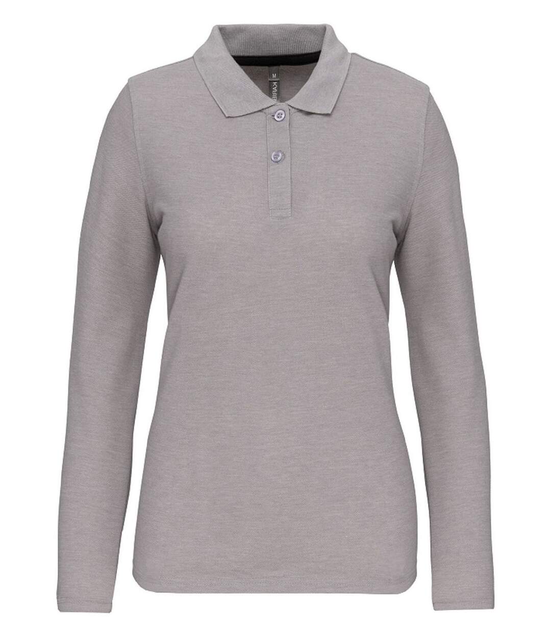 Polo manches longues - Femme - WK277 - gris oxford-1