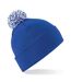 Unisex adult beanie bright royal blue/white Beechfield-2