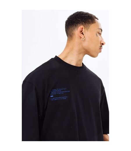 Hype Unisex Adult Printed Continu8 Oversized T-Shirt (Black/Blue) - UTHY6076
