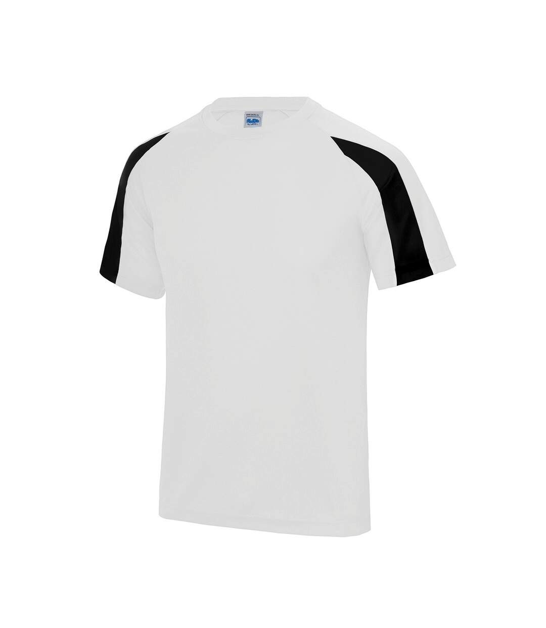 T-shirt homme blanc / noir vif AWDis Cool