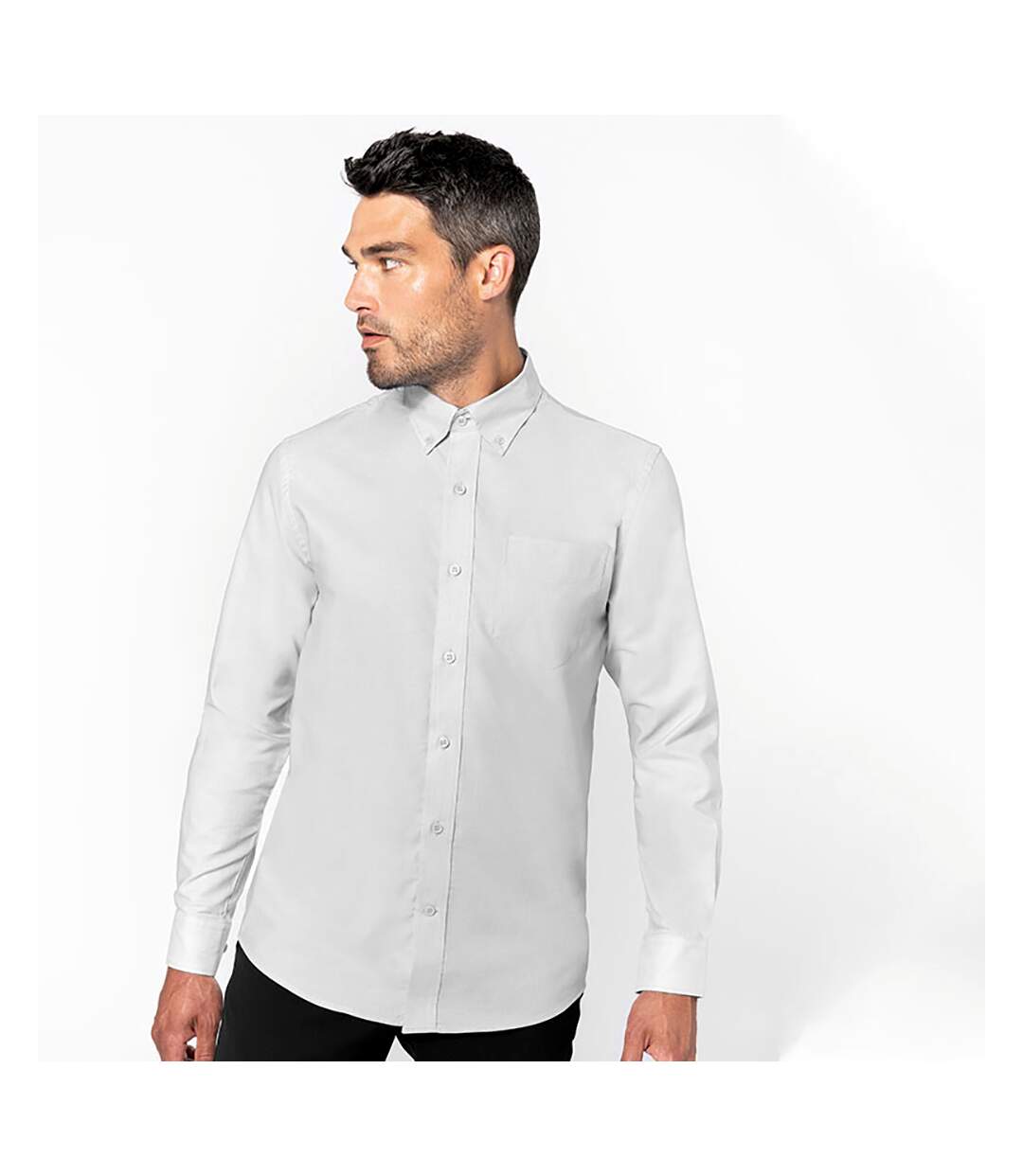 Kariban Mens Long Sleeve Easy Care Oxford Shirt (White)