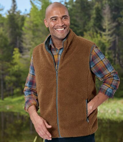 Men's Blue & Brown Reversible Padded Gilet