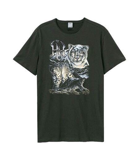 Unisex Adult Snow Leopards The Hu T-shirt Charcoal Amplified