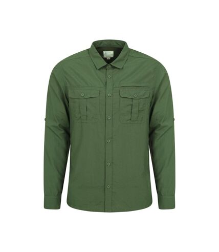 Mountain Warehouse Mens Navigator II Mosquito Repellent Shirt (Khaki Green)