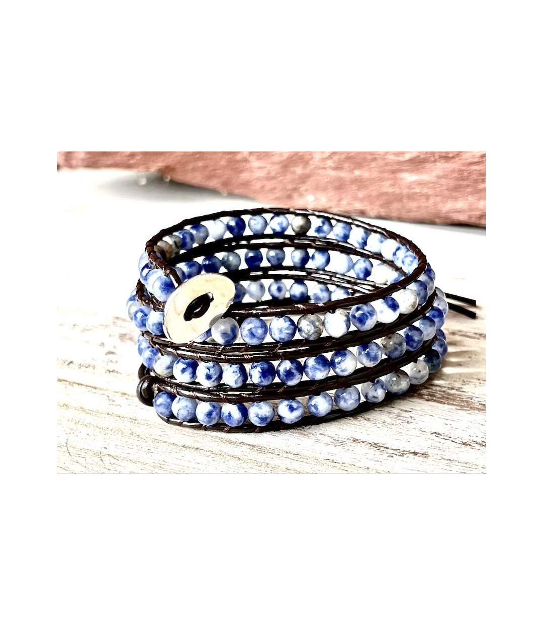 Bracelet wrap sagesse en sodalite-2