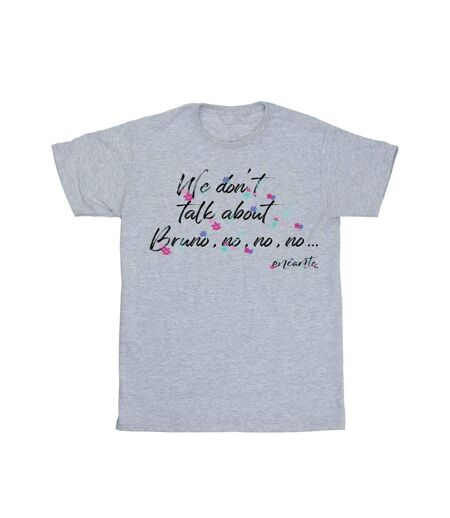 Disney Womens/Ladies Encanto We Don't Talk About Bruno No No No Boyfriend Fit Cotton Boyfriend T-Shirt (Gris sportif) - UTBI49834