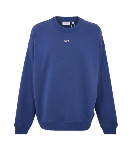 Mens Crew Neck Sweatshirt Dark Blue White Off White
